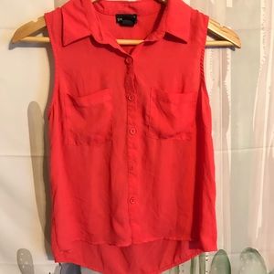 Button up tank top blouse